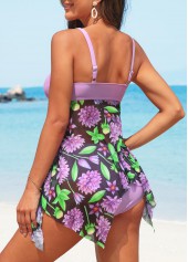 Mid Waisted Floral Print Swimdress and Panty