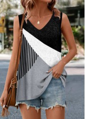 Grey Tunic V Neck Tank Top