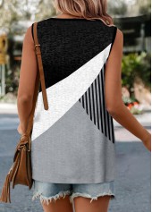 Grey Tunic V Neck Tank Top