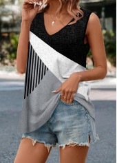 Grey Tunic V Neck Tank Top