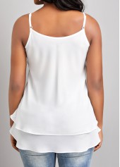 White Scoop Neck Strappy Camisole Top