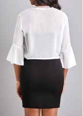 White Three Quarter Length Sleeve Lace Coat