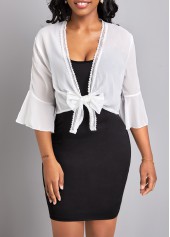 White Three Quarter Length Sleeve Lace Coat