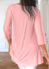 Light Pink Tank Top and Floral Print Cardigan