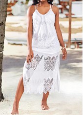 Lace White Scoop Neck Cover Up
