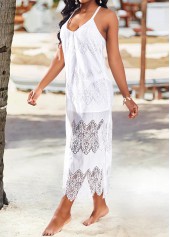 Lace White Scoop Neck Cover Up