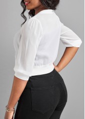 Lightweight Open Front White Half Sleeve Coat