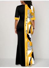 Graffiti Print Split Multi Color Bodycon Dress