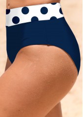 Polka Dot Circular Ring Navy Bikini Set