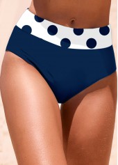 Polka Dot Circular Ring Navy Bikini Set