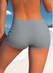 Geometric Print Circular Ring Dark Grey Tankini Set