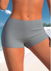 Geometric Print Circular Ring Dark Grey Tankini Set