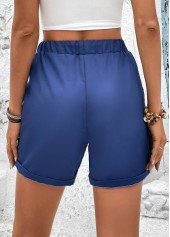 Navy Drawastring High Waisted Pocket Shorts