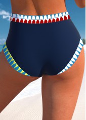 Mid Waisted Navy African Tribal Print Bikini Bottom