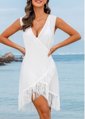 Tassel Wrap White Flowy Cover Up