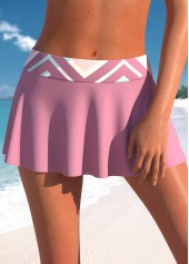 Pink Geometric Print Drawstring Tankini Set