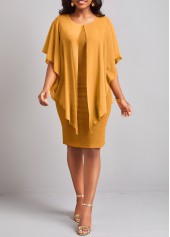Ginger 3/4 Sleeve Round Neck Dress