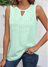 Plus Size Light Green Cut Out Tank Top