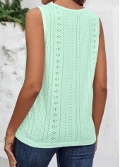 Plus Size Light Green Cut Out Tank Top