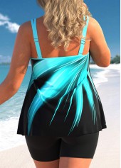 Plus Size Cyan Ombre Tankini Set