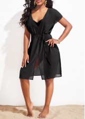 Tie Side Breathable Red Cover Up