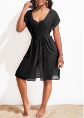 Tie Side Breathable Red Cover Up