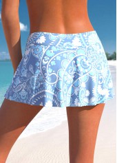 Paisley Print Drawstring Dusty Blue Tankini Set