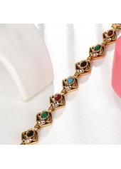 Alloy Detail Gold Oval Geometric Pattern Bracelet