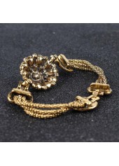 Geometric Pattern Gold Round Alloy Detail Bracelet