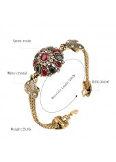 Geometric Pattern Gold Round Alloy Detail Bracelet