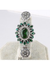 Alloy Deail Green Oval Geometric Pattern Bracelet
