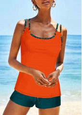 Mid Waisted African Tribal Print Patchwork Tankini Set