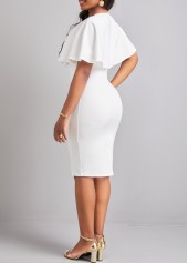 White Scoop Neck Short Sleeve Bodycon Dress