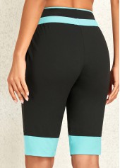 Pocket Drawastring High Waisted Black Shorts