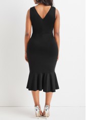Black Plus Size Mermaid Strappy Bodycon Dress