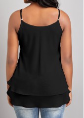 Black Scoop Neck Strappy Camisole Top