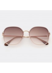 Geometric Pattern Square Golden Metal Detail Sunglasses