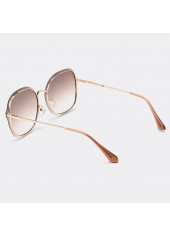 Geometric Pattern Square Golden Metal Detail Sunglasses