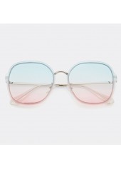 Ombre Metal Detail Square White Sunglasses