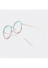 Ombre Metal Detail Square White Sunglasses