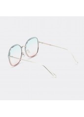 Ombre Metal Detail Square White Sunglasses