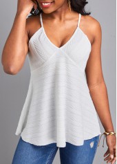 White V Neck Flowy Camisole Top