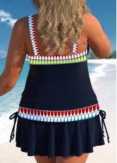 Plus Size Navy African Tribal Print Tankini Set