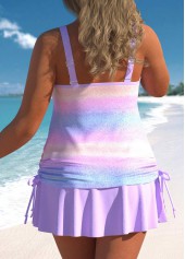 Plus Size Light Purple Ombre Tankini Set
