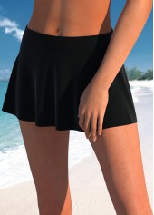 Plus Size Mid Waisted Black Pantskirt