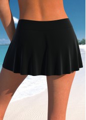 Plus Size Mid Waisted Black Pantskirt