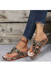 Multi Color Leopard Toe Post Flip Flops