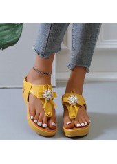 Ginger Mid Heel Pearl Design Flip Flops