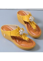 Ginger Mid Heel Pearl Design Flip Flops