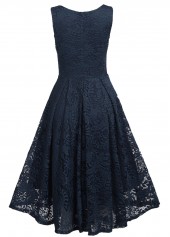 Lace Navy V Neck Sleeveless Dress